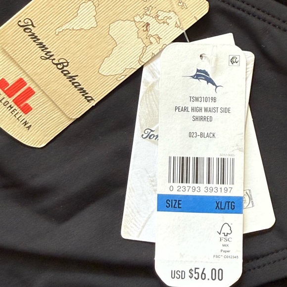 Tommy Bahama Pearl High Waist Side Shirred Black TSW31019B
Size XL/TG NWT - Picture 9 of 9